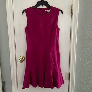 NWT DianeVonFurstenberg Raspberry Ruffled Dress